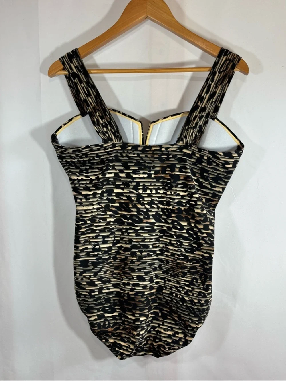Miraclesuit Animal Print One-Piece Swimsuit in Black and Cream